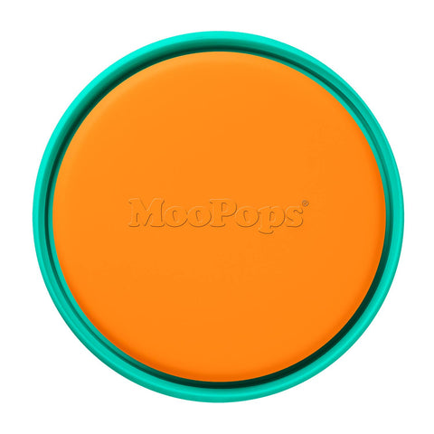 MOOPOPS Pack of 2 Silicone Tin Tops (Orange & Turquoise)