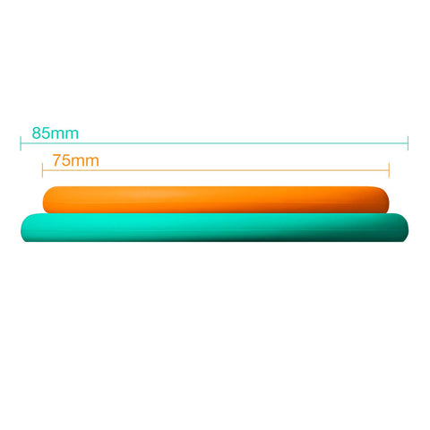 MOOPOPS Pack of 2 Silicone Tin Tops (Orange & Turquoise)