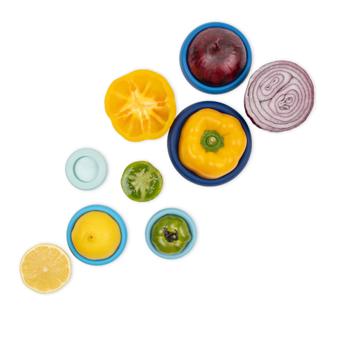 Reusable Silicone Food Savers – Ice Blue (Set of 5)