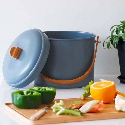 Pebbly 7 litre Olive Compost Caddy + Filter
