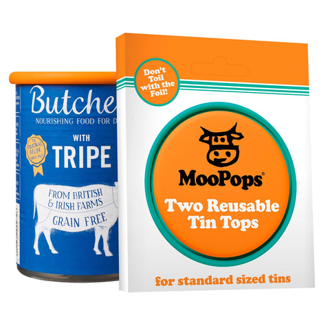 MOOPOPS Pack of 2 Silicone Tin Tops (Orange & Turquoise)