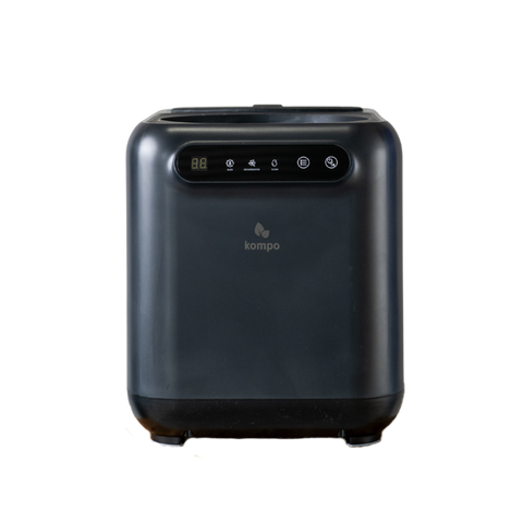Black kompo electric composter on plain background