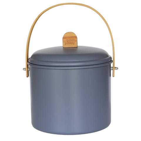 Pebbly 7 litre Slate Grey Compost Caddy + Filter
